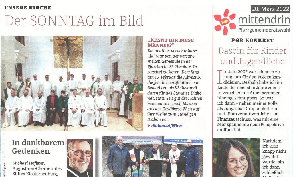 Der Sonntag, Wiener Kirchenzeitung, Nr. 8, 27. Feber 2022, Seite 9, Foto: M. Khittl